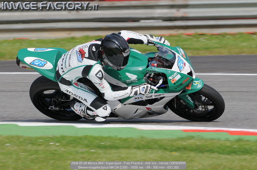 2009-05-09 Monza 0641 Supersport - Free Practice - Arie Vos - Honda CBR600RR